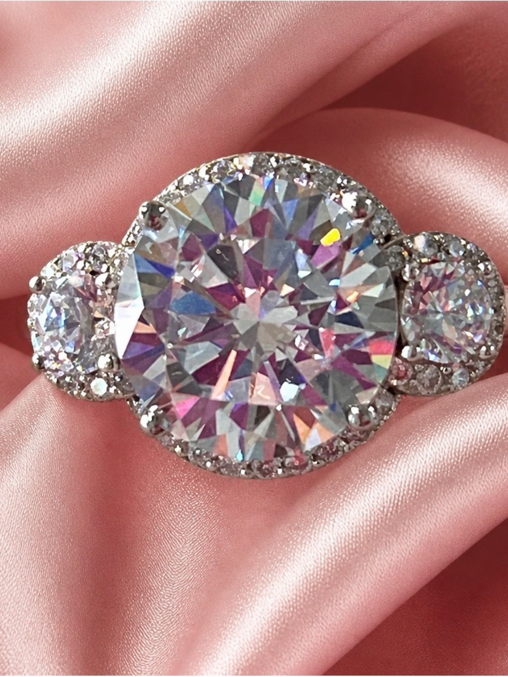 Swarovski-Grade, Austrian Crystal Gemstone Ring. Crystal rounds, set in S925.